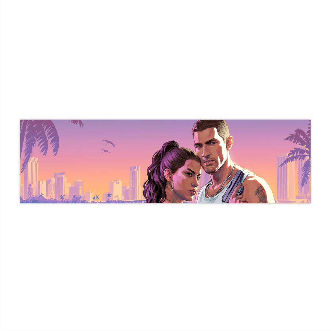 GTA VI, Jason and Lucia Sticker — Miami Beach Car Decal